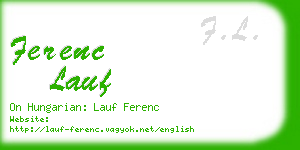 ferenc lauf business card